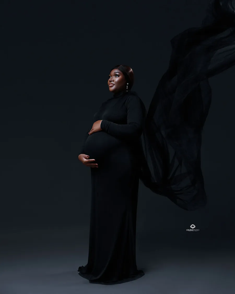 Low-key maternity portrait