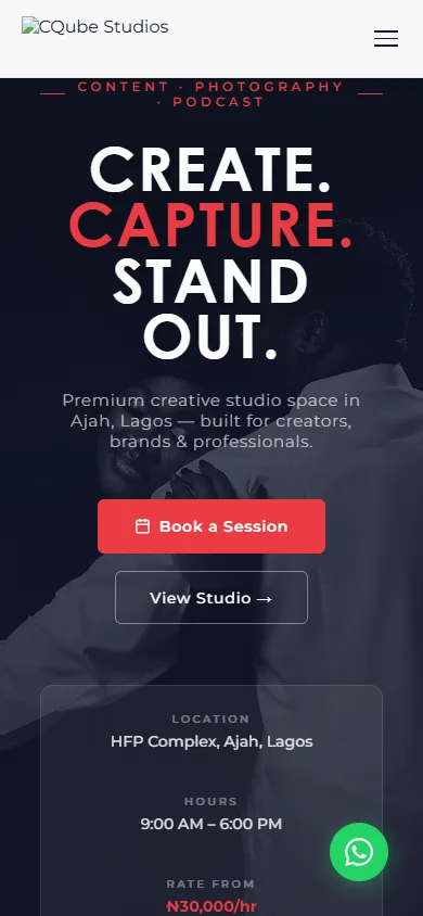 CQube Studio on mobile